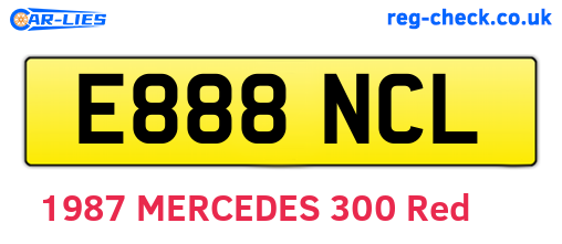 E888NCL are the vehicle registration plates.