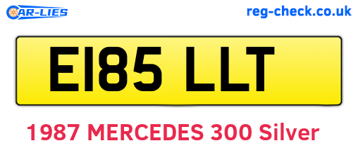 E185LLT are the vehicle registration plates.