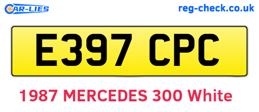 E397CPC are the vehicle registration plates.