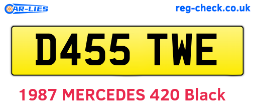 D455TWE are the vehicle registration plates.