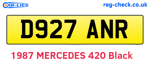 D927ANR are the vehicle registration plates.