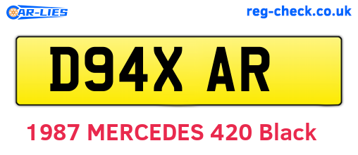 D94XAR are the vehicle registration plates.