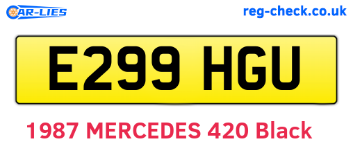 E299HGU are the vehicle registration plates.