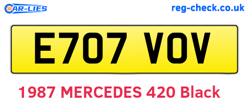 E707VOV are the vehicle registration plates.