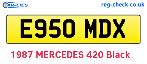 E950MDX are the vehicle registration plates.