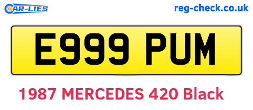 E999PUM are the vehicle registration plates.