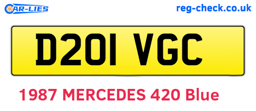 D201VGC are the vehicle registration plates.