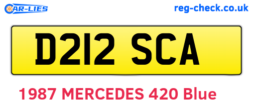 D212SCA are the vehicle registration plates.