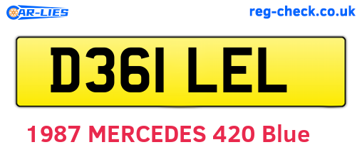 D361LEL are the vehicle registration plates.