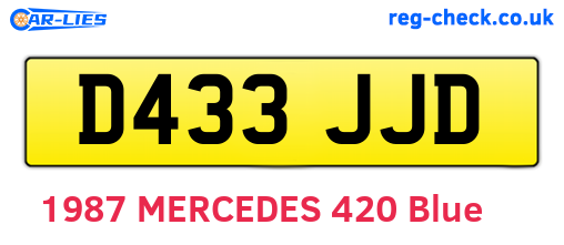 D433JJD are the vehicle registration plates.