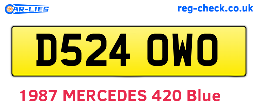 D524OWO are the vehicle registration plates.