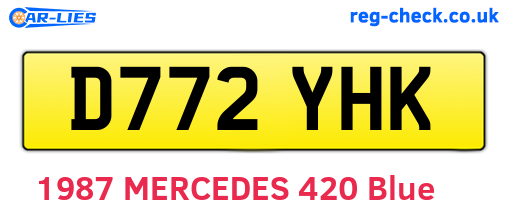D772YHK are the vehicle registration plates.