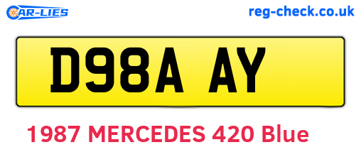 D98AAY are the vehicle registration plates.