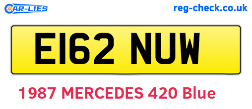 E162NUW are the vehicle registration plates.