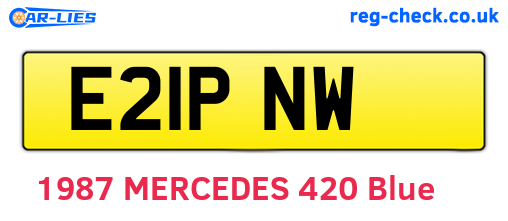 E21PNW are the vehicle registration plates.
