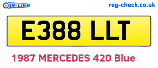 E388LLT are the vehicle registration plates.