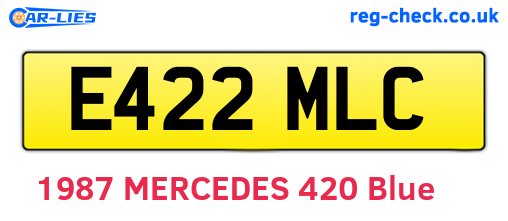 E422MLC are the vehicle registration plates.