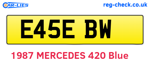 E45EBW are the vehicle registration plates.