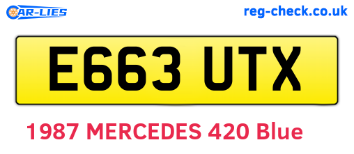 E663UTX are the vehicle registration plates.