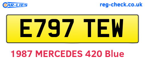 E797TEW are the vehicle registration plates.