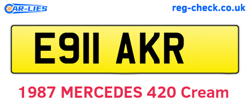 E911AKR are the vehicle registration plates.