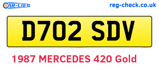 D702SDV are the vehicle registration plates.