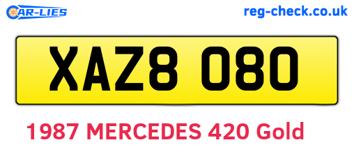 XAZ8080 are the vehicle registration plates.