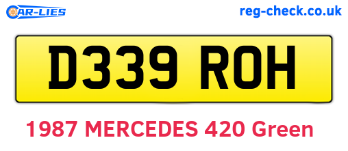 D339ROH are the vehicle registration plates.
