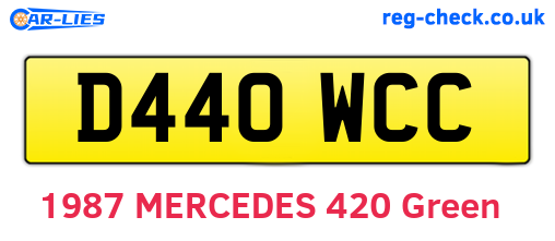 D440WCC are the vehicle registration plates.