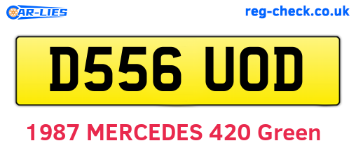 D556UOD are the vehicle registration plates.