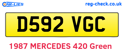 D592VGC are the vehicle registration plates.
