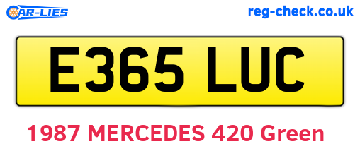 E365LUC are the vehicle registration plates.