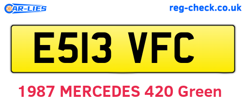E513VFC are the vehicle registration plates.