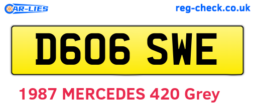 D606SWE are the vehicle registration plates.