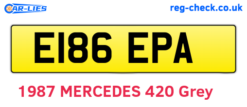 E186EPA are the vehicle registration plates.