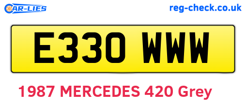 E330WWW are the vehicle registration plates.