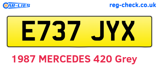 E737JYX are the vehicle registration plates.