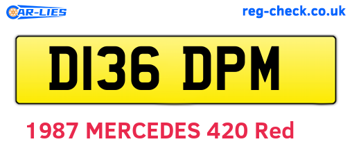 D136DPM are the vehicle registration plates.