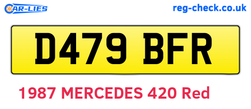 D479BFR are the vehicle registration plates.