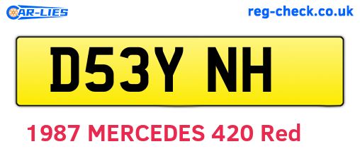 D53YNH are the vehicle registration plates.