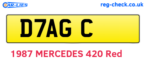 D7AGC are the vehicle registration plates.