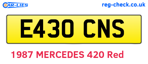 E430CNS are the vehicle registration plates.