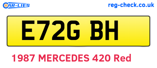 E72GBH are the vehicle registration plates.