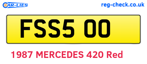 FSS500 are the vehicle registration plates.