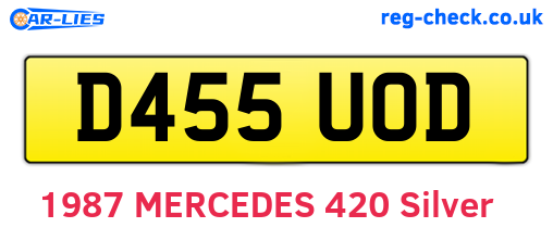 D455UOD are the vehicle registration plates.
