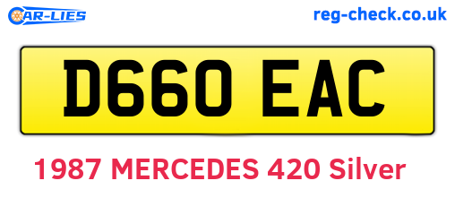 D660EAC are the vehicle registration plates.
