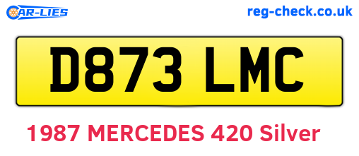 D873LMC are the vehicle registration plates.