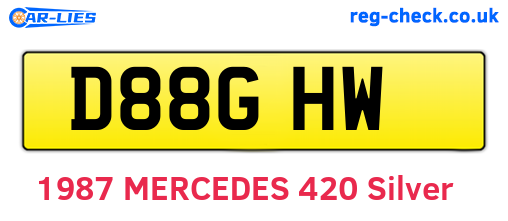 D88GHW are the vehicle registration plates.