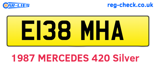 E138MHA are the vehicle registration plates.