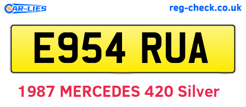 E954RUA are the vehicle registration plates.
